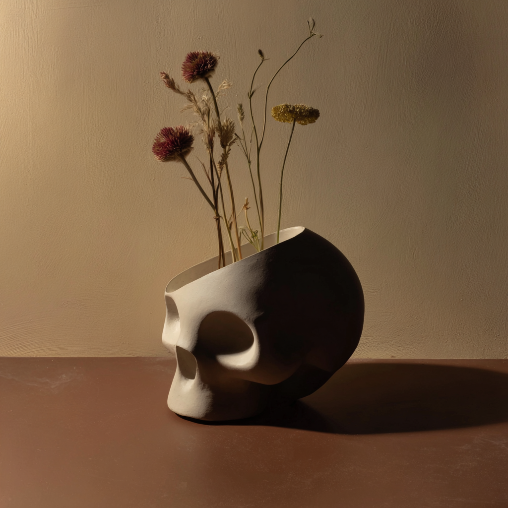 Iteration 4: an abstract sculptural vase from the wrong style reference